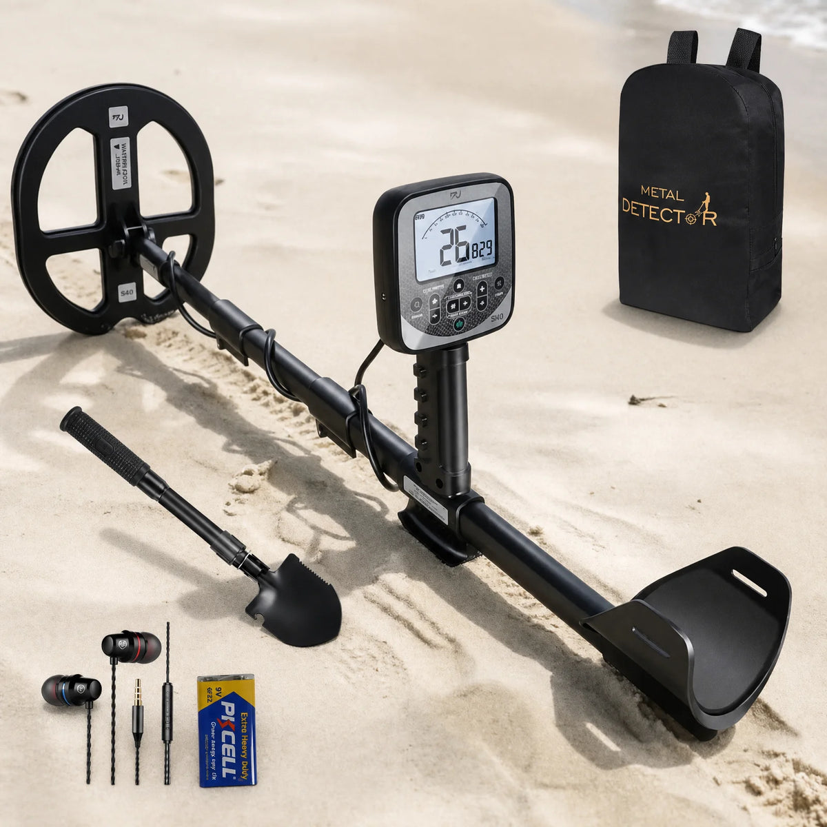 Z60 Metal Detector for Adults 14" Detection Depth Metal Detector Kit High Frequency 19.23kHz Gold Detector,With Ground Balance,High Accuracy Double-D Waterproof Coil for Beach,Advanced Pro Chip Gold Detector with LCD, IP68 Wa