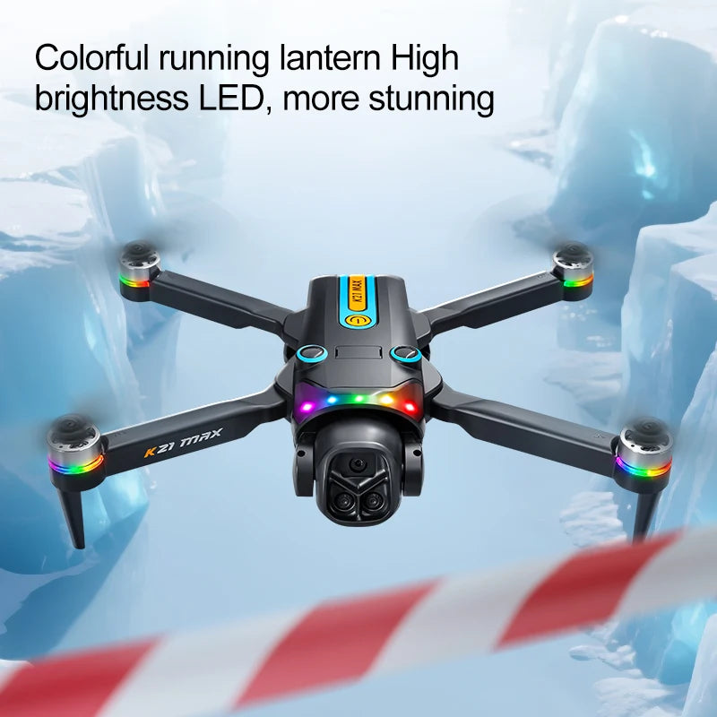 K21MAX Drone with 4.3" Screen Remote Controller, FPV Quadcopter with Optical Flow Hover & Auto Return-to-Home, Portable RC Drone for Beginners