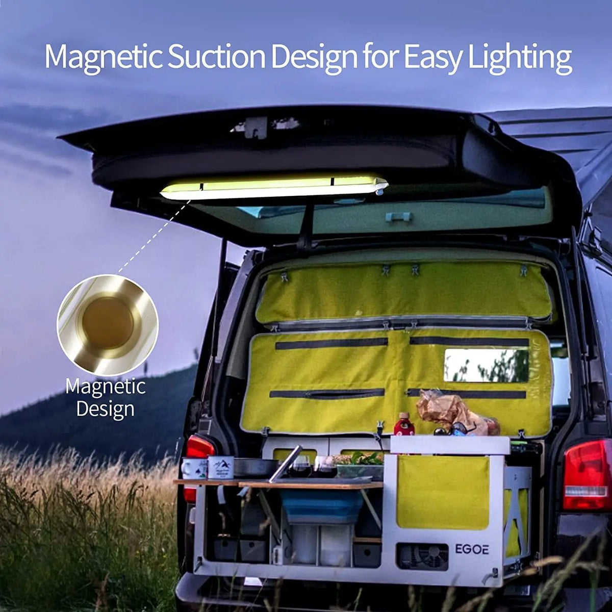 Ztarx Solar LED Tube Light Built-in Battery Inflatable IP66 Waterproof Folding Magnetic Fill Light for Car Camping USB Charging