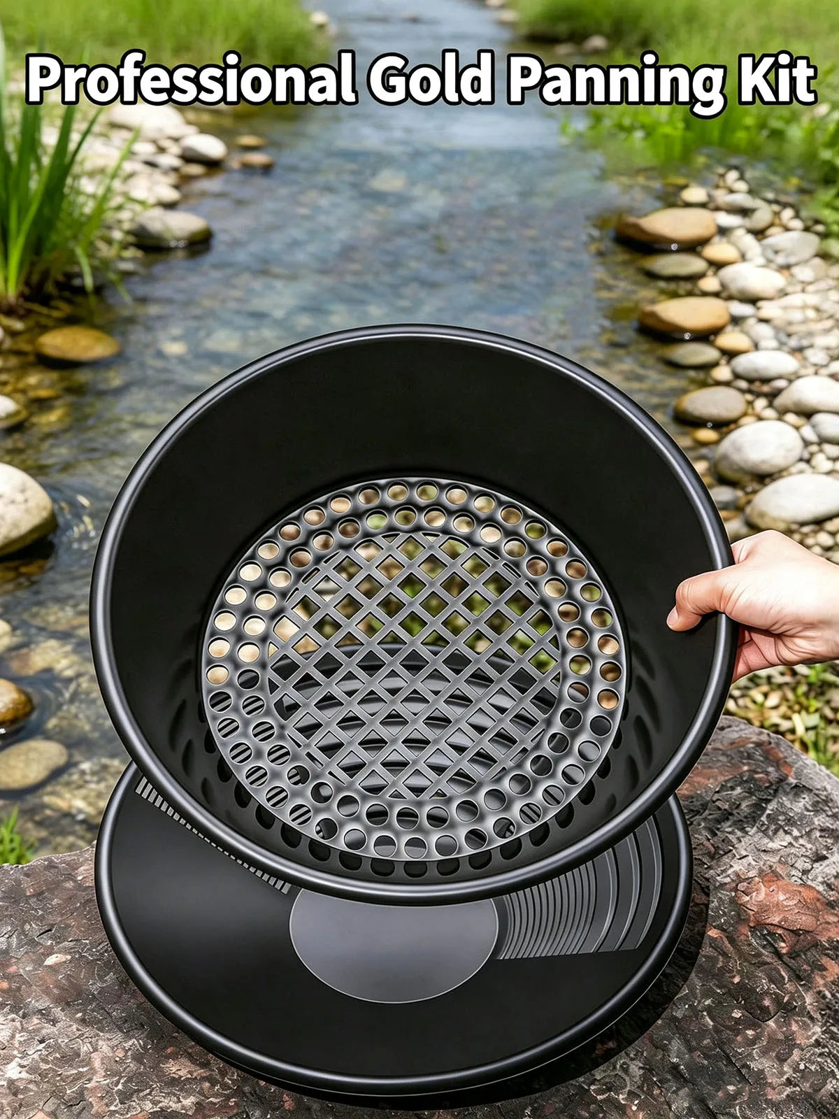 Plastic Gold Pan Large Capacity Riffle Design Gold Mining Prospecting Metal Detect Outdoor Wash Equipment Mining Tools