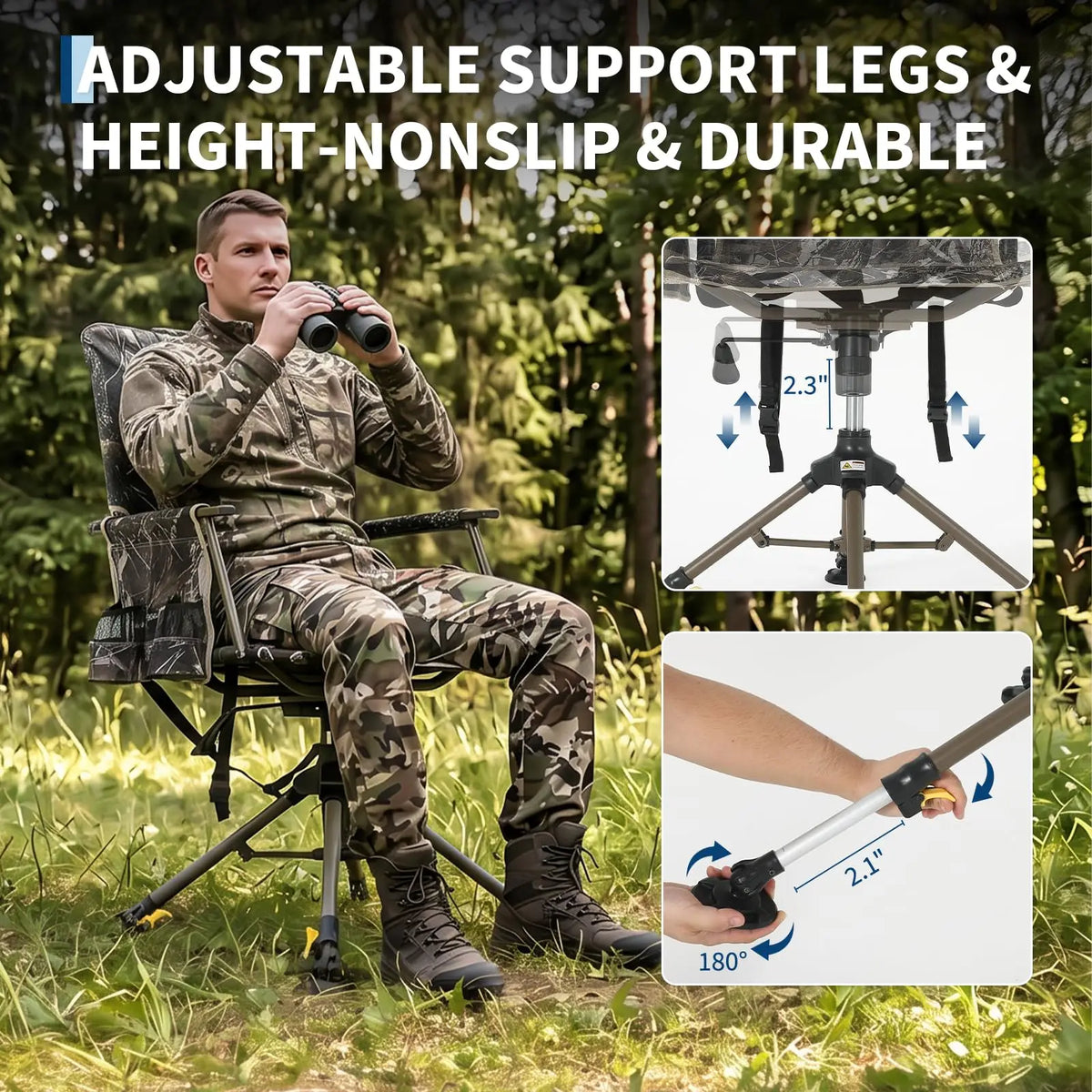 Portable Camouflage Folding Outdoor Activity Chair - Lightweight Camping Seat, Stainless Steel Frame, Durable Fabric, Easy Carry - Army Green Camouflage