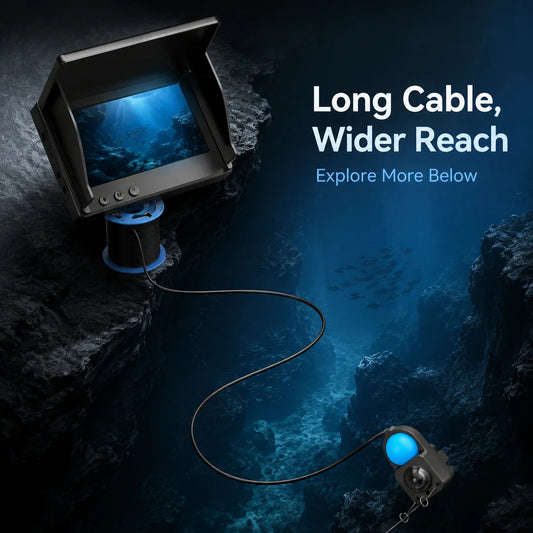 Underwater Fishing Camera With Monitor Portable Fish Finder With Night Vision & Depth Finder HD Ice Lake Sea Boat Fishing Sonar Camera For Anglers