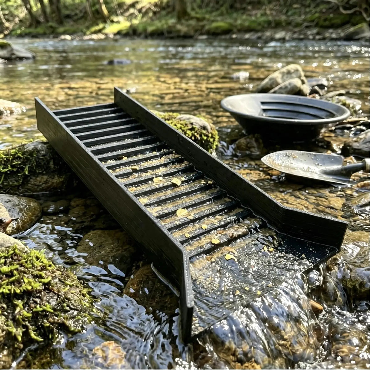 Manual Outdoor Gold Panning Sluice Handheld Fine Gold Capture River Gold Mining Sluice Tool Gold Panning Sluice Box