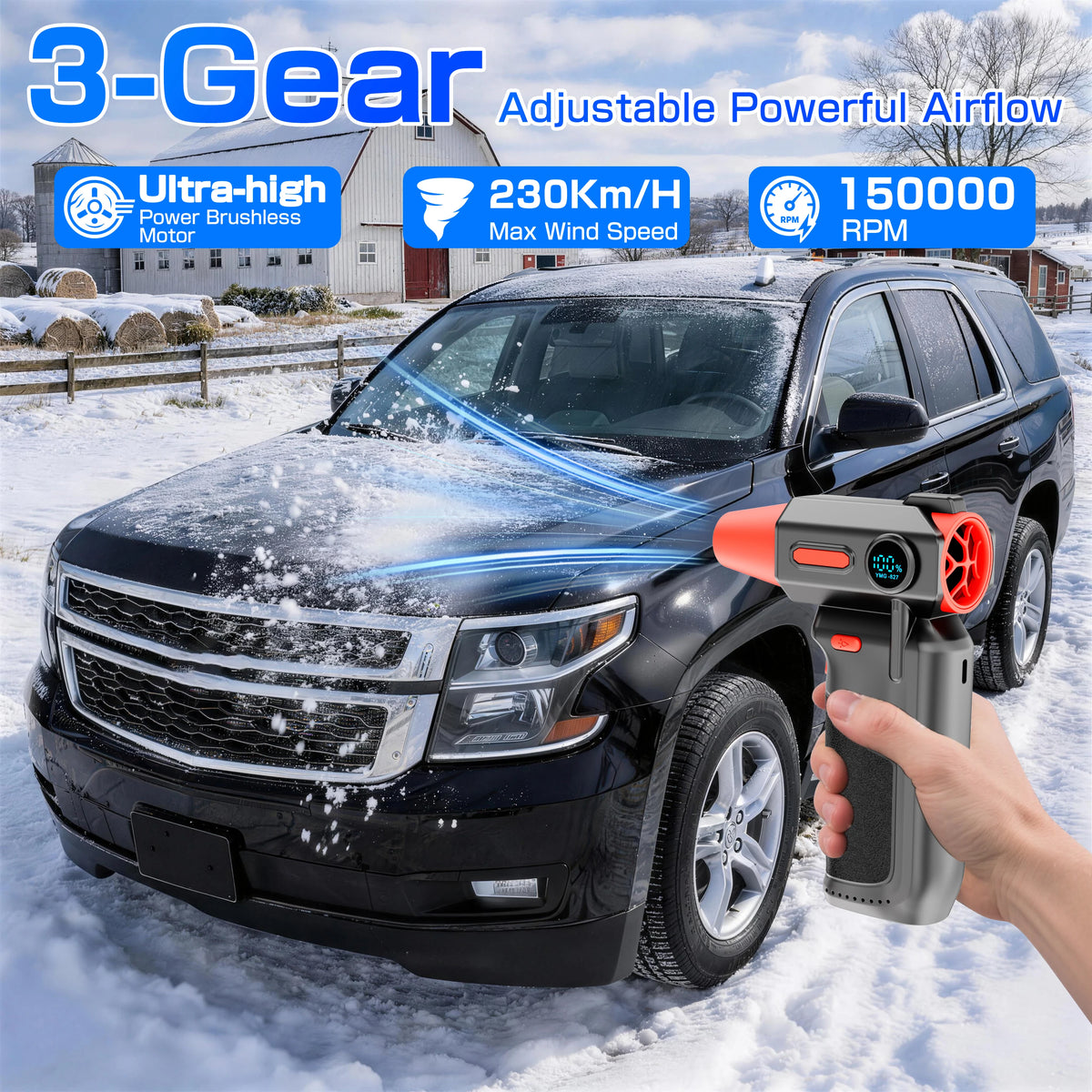Turbo Fan Air Duster Air Blower Electric Dust Collector Hair Dryer Violent Jet Fan Cleaning Tools Universal Auto Accessories for Car Computer Keyboard Home Outdoors Camping